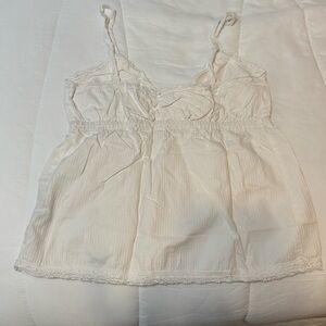 White Lace Trim Cami Top